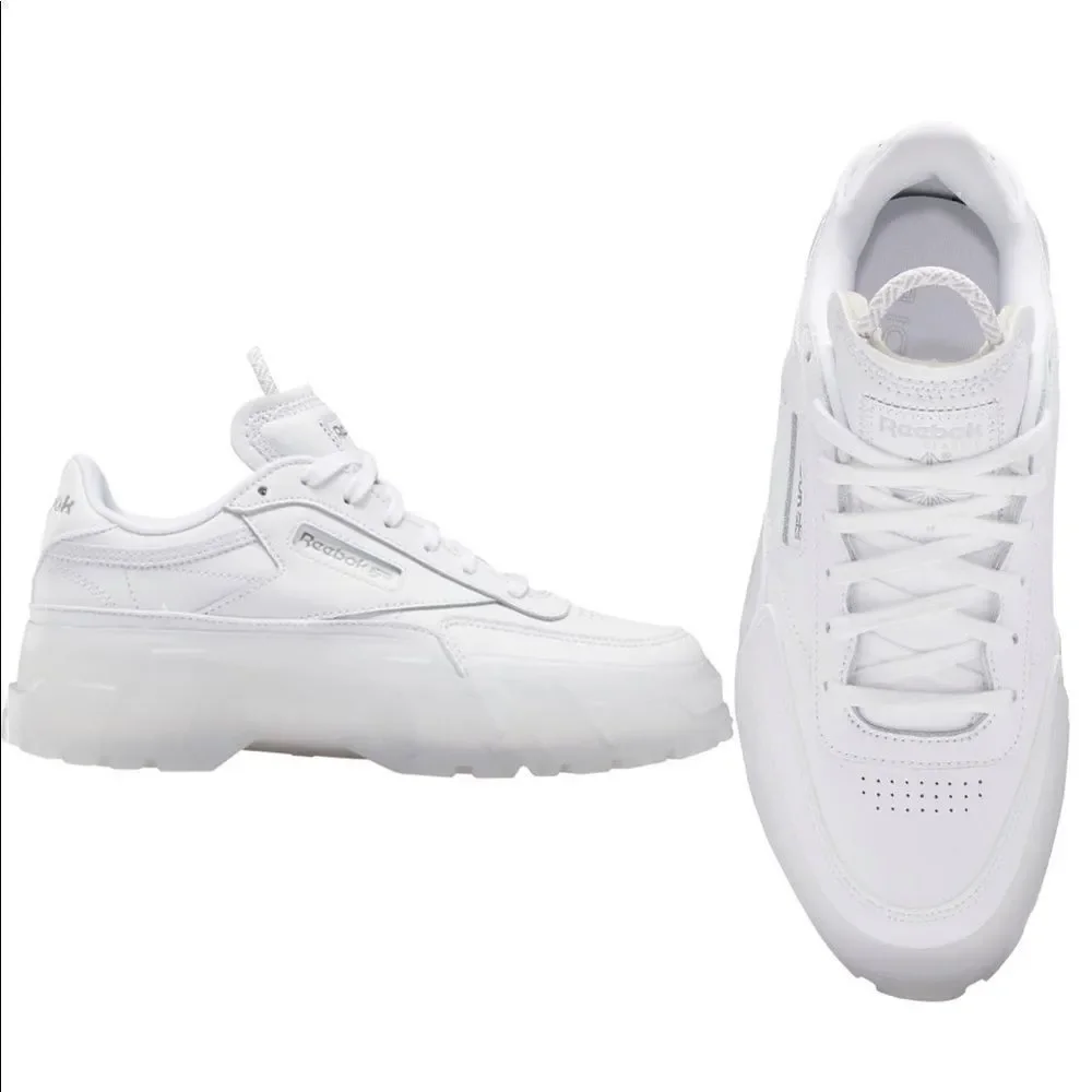 Cardi B X Reebok Kids leather platform sneaker in white  size 7 , NIB